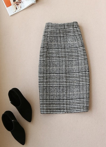 High quality winter women's suits skirt set 2021 new temperament slim wool long ladies coat jacket Slim skirt two-piece